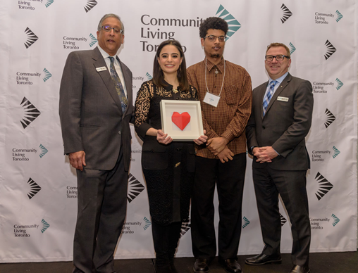 President of the Board, Victor Figueiredo; Host of the event, CP24’s Arda Zakarian; Origami artist Joshua Splude; and CEO Brad Saunders.