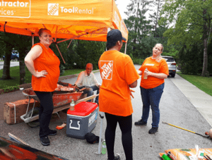 Hope Depot employees gearing for a hard days work at Guildcrest Residence