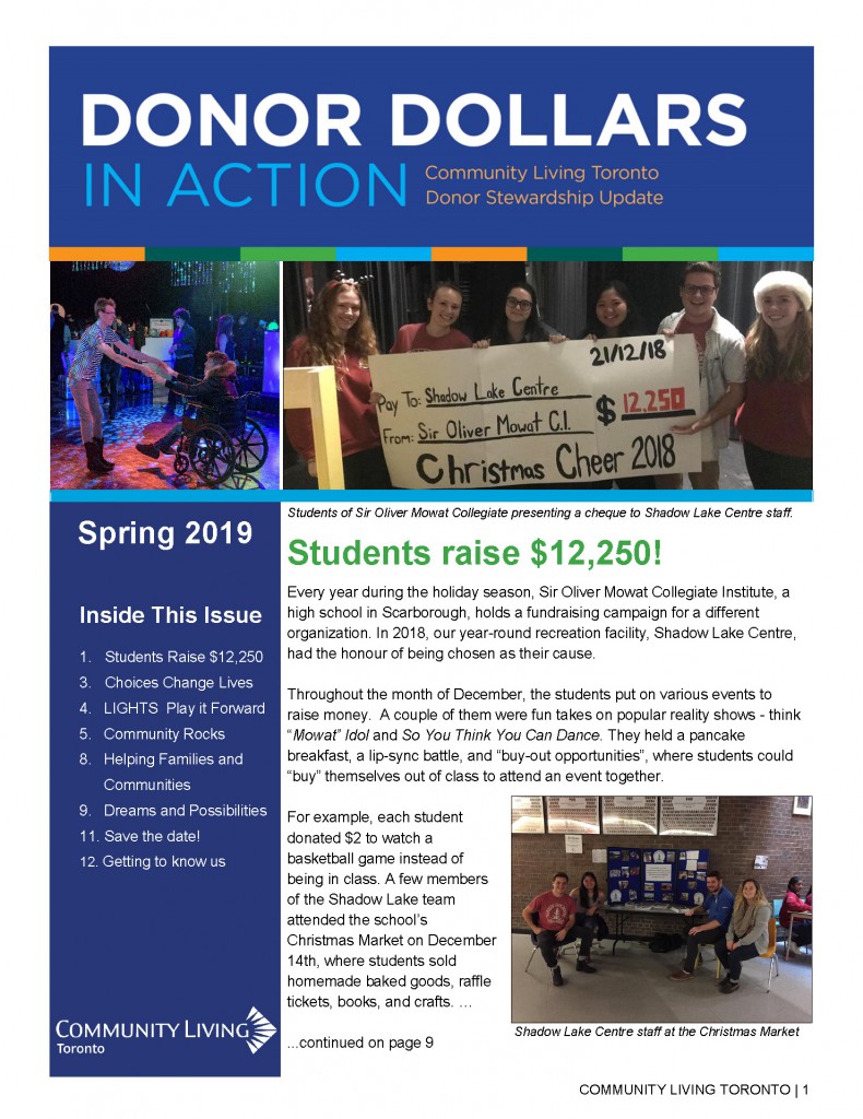 Donor Dollars front page